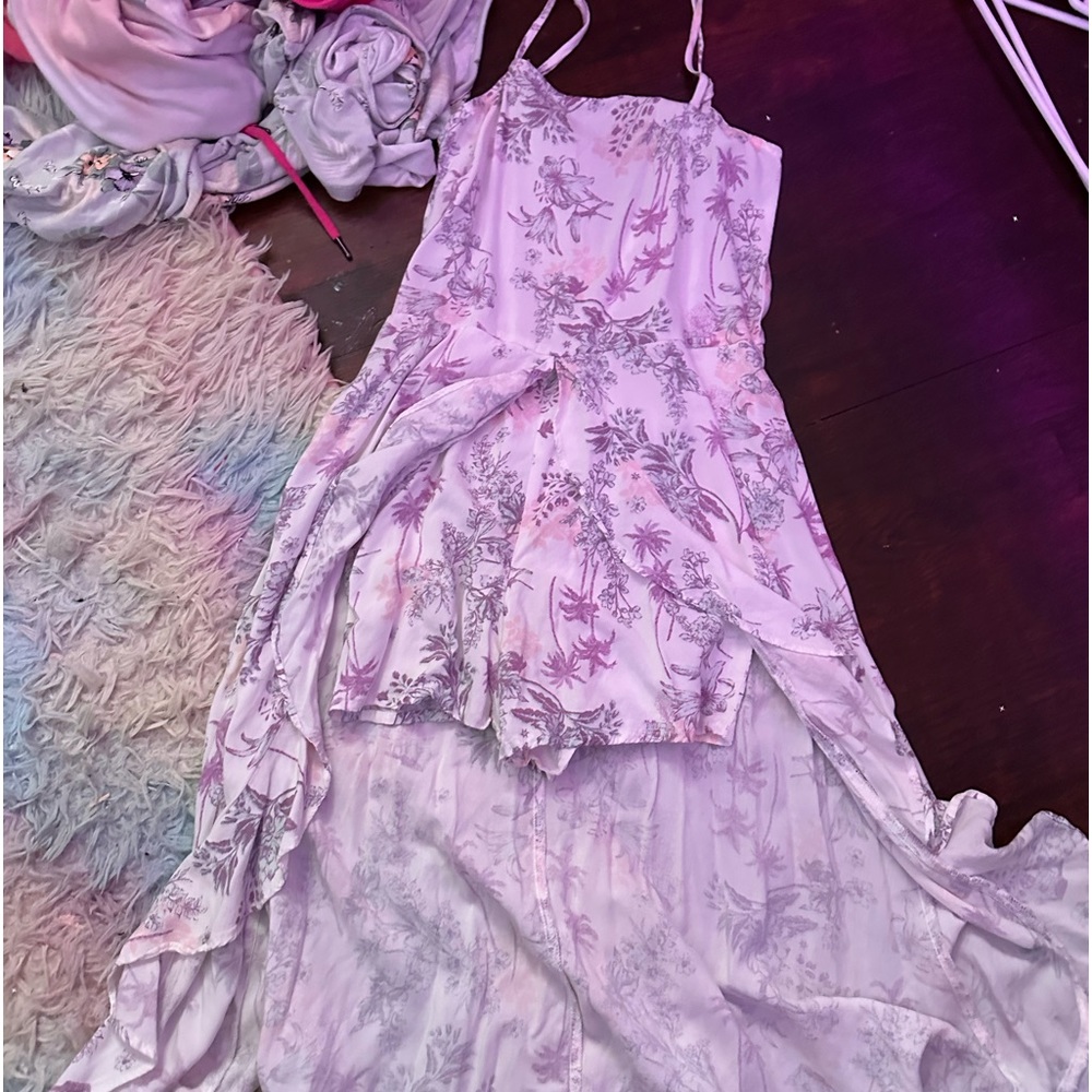 Art class dress with shorts purple